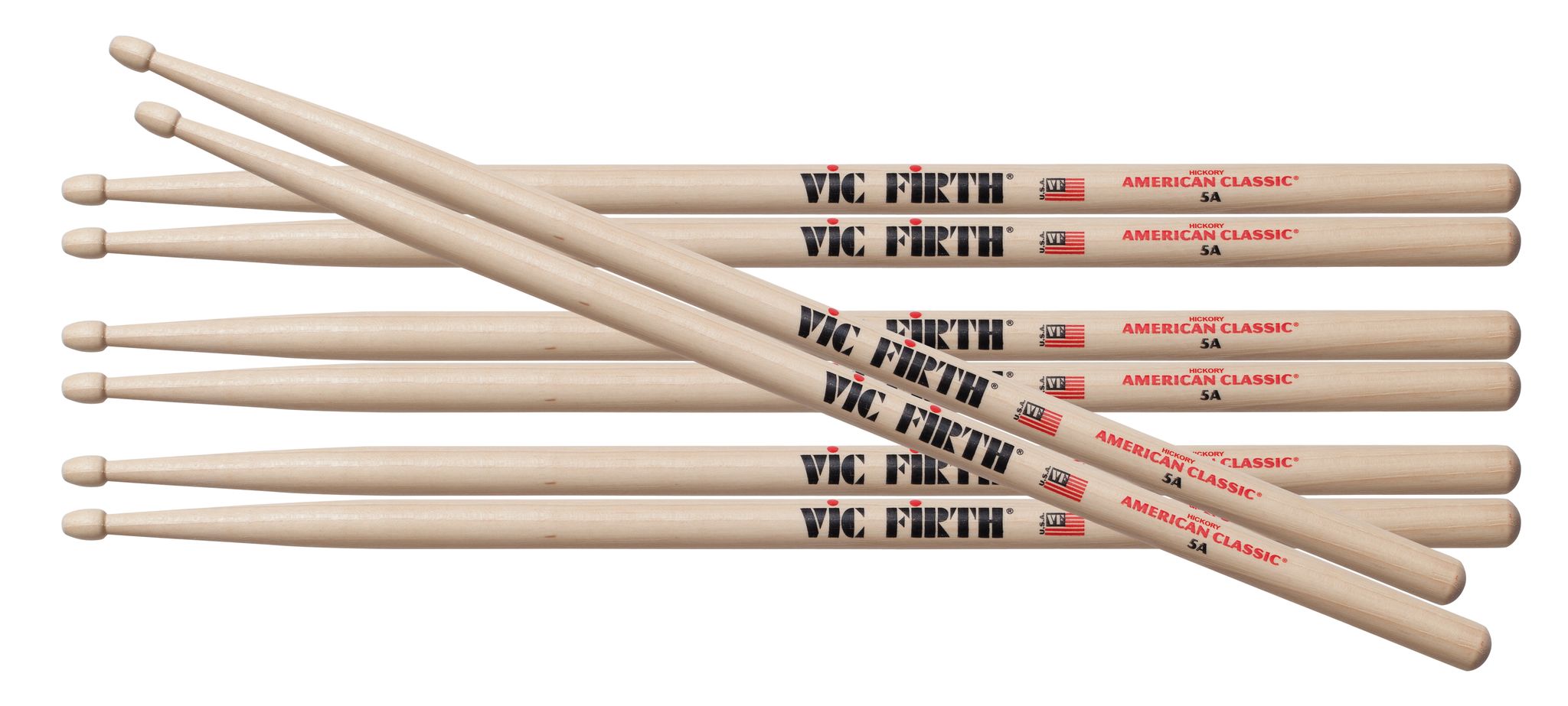 5a American Classic Hickory Value Pack fra Vic Firth