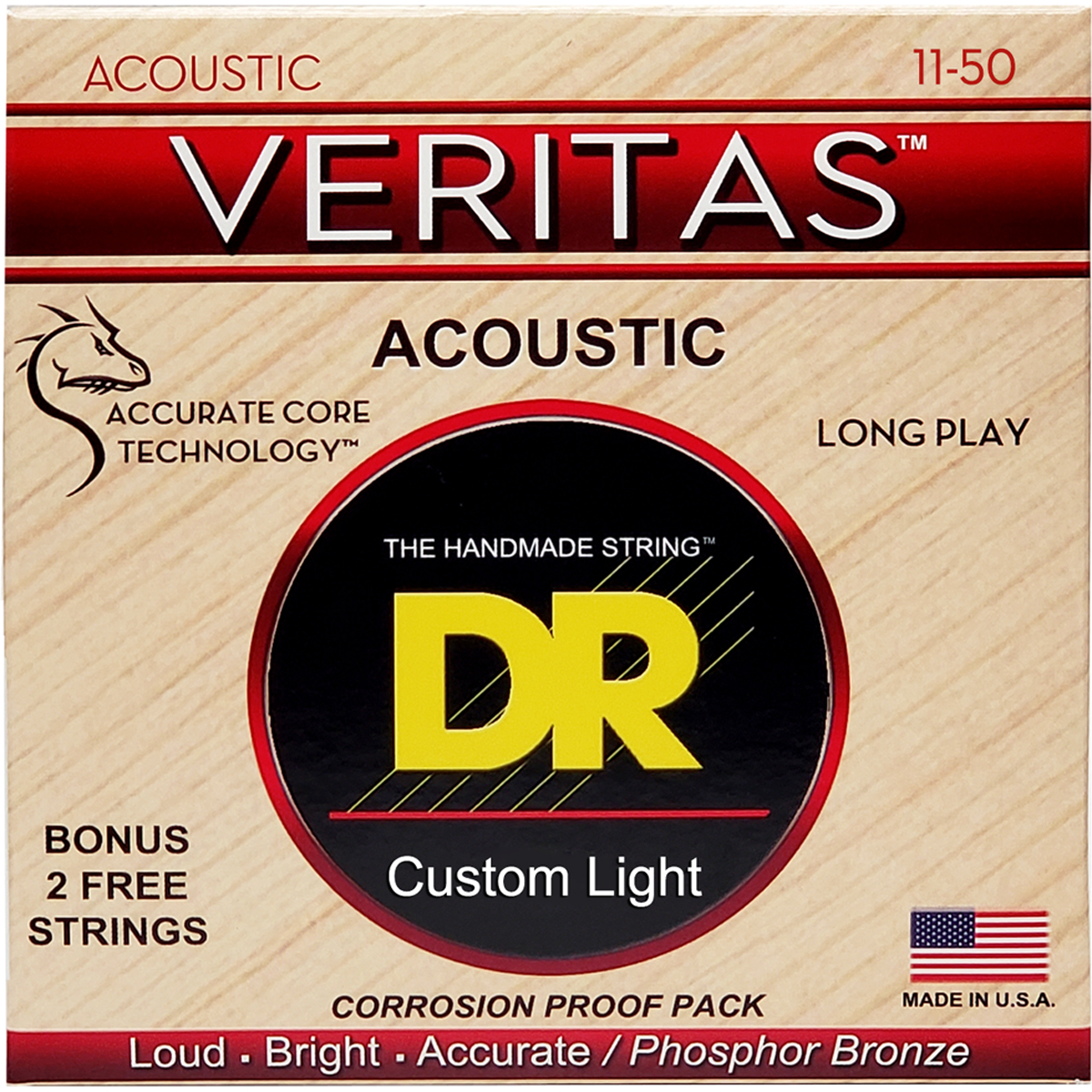 Vta 11 Veritas Western Guitar Strenge, 011 050 fra Dr Strings