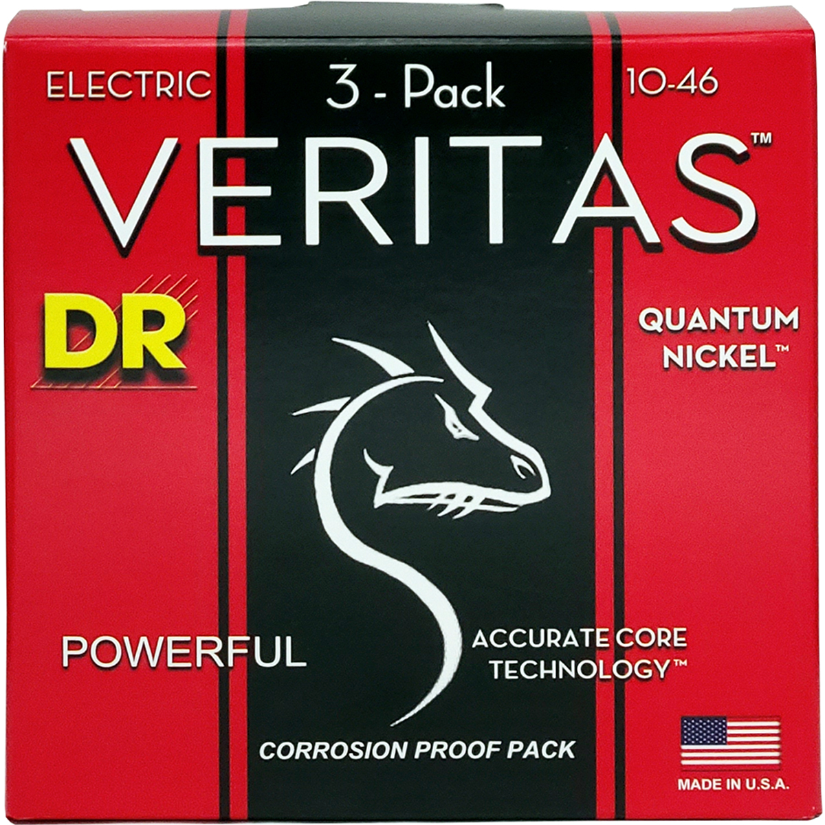 Vte 10 3pk Veritas El Guitar Strenge, 010 046 (3 Sæt) fra Dr Strings