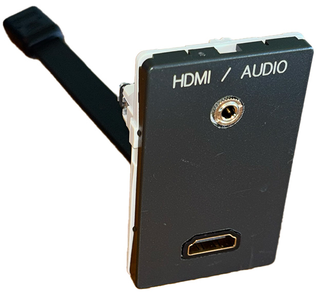 Fuga Vægudtag 15ka   Hun Minijack 3,5mm Og Hdmi Kabeltilslutningâ Antracit fra Antronic