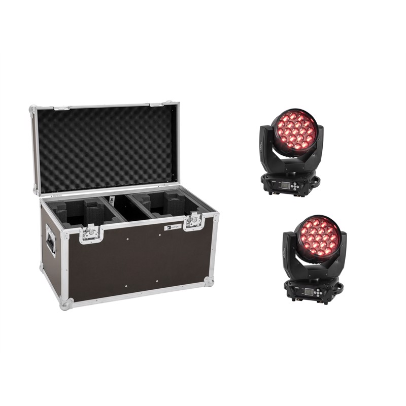 Sæt: 2 X Led Tmh X4 Moving Head Wash Zoom + Case fra Eurolite