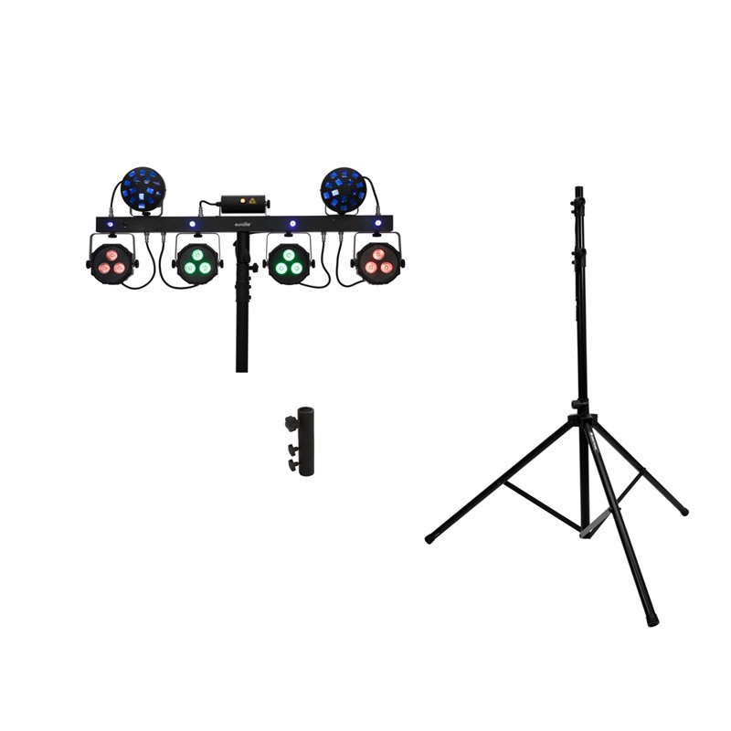 Sæt: Led Kls Laser Bar Next Fx Light Sæt: + M 4 Speaker System Stand fra Eurolite