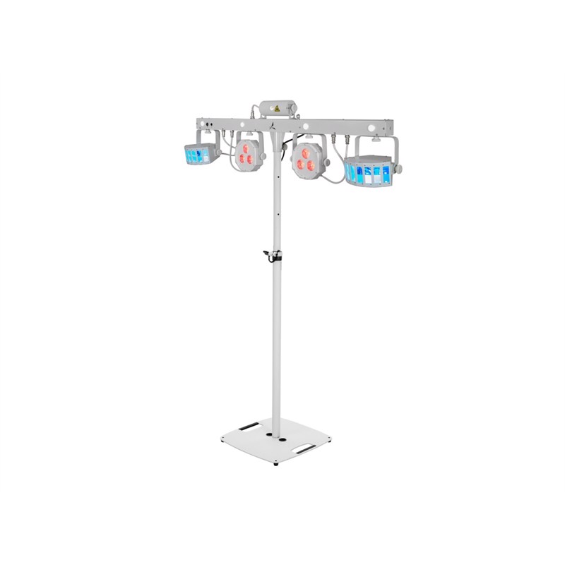 Sæt: Led Kls Laser Bar Fx Light Sæt: White + Bps 2 Loudspeaker Stand White fra Eurolite