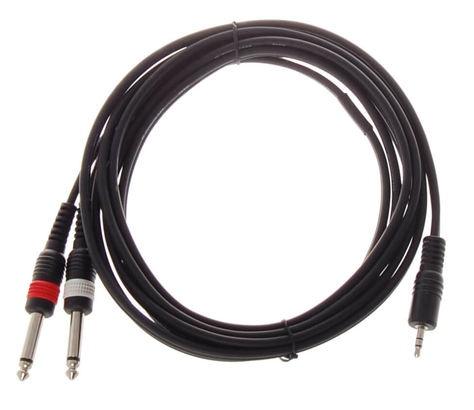 2 X Jack(mono) Til Minijack(stereo) Kabel 3 Meter fra Hiend