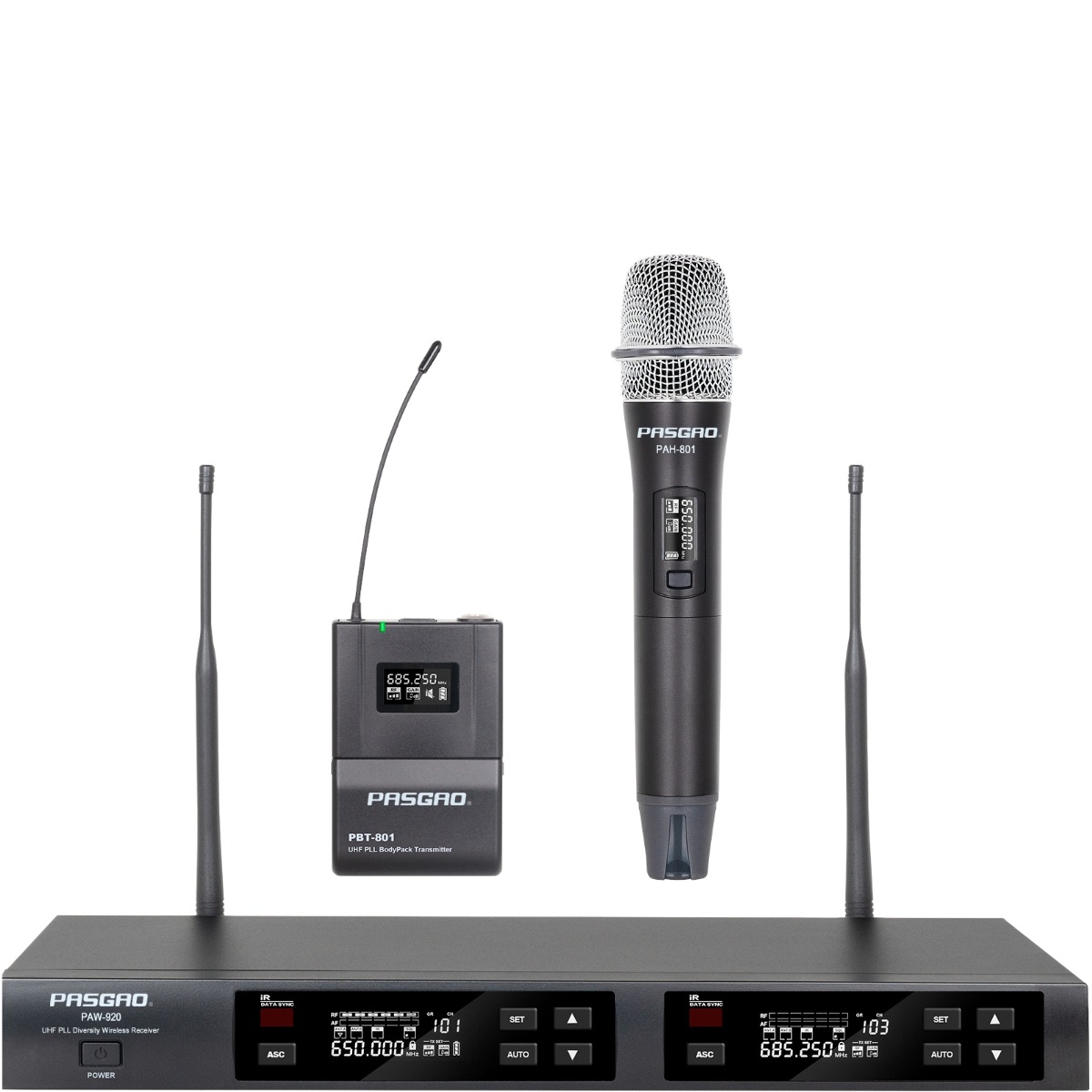 Paw 920 Pah 801 Pbt 801 (823 832 Mhz) Drahtloses Set fra Pasgao