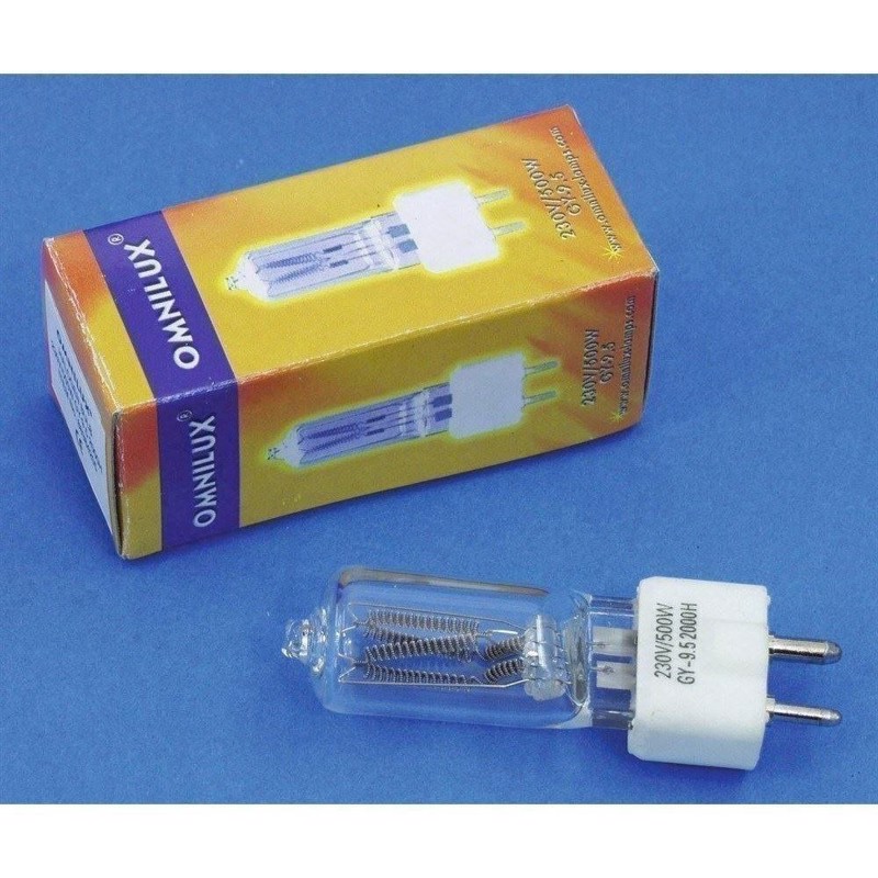 230v   500w Gy 9.5 2000h 2900k fra Omnilux