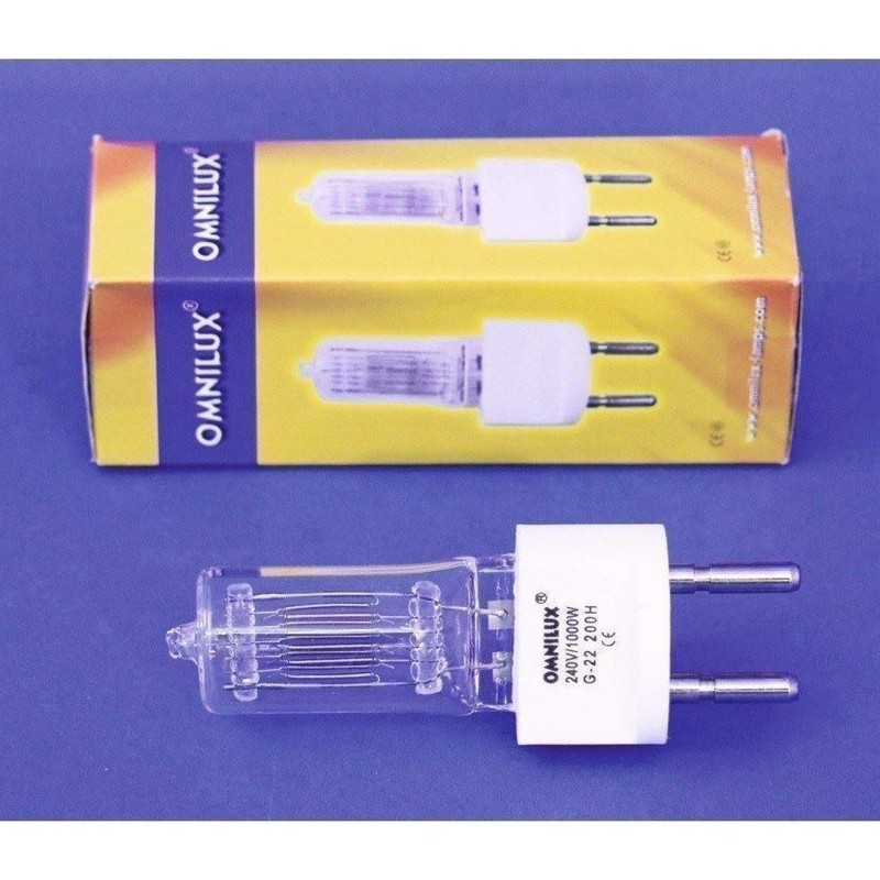240v   1000w G 22 200h 3200k fra Omnilux