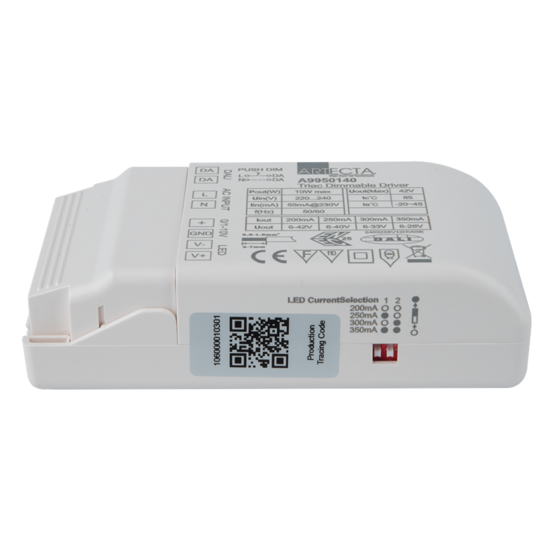 Led Driver Universal 10 W Constant Current Dimmable With Dali, Push, Triac And 0 1 10 V fra Artecta