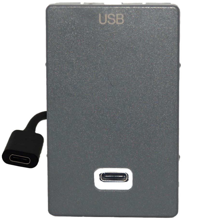 Fuga Vægudtag 09c   Usb C Kabeltilslutningâ Antracit fra Antronic