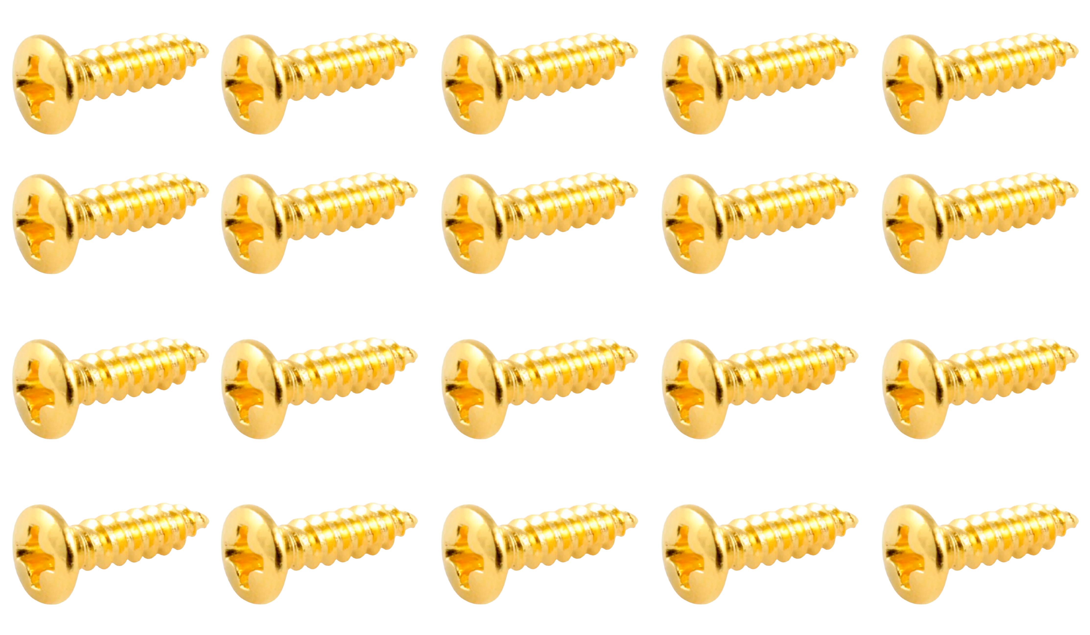 Pickguard Skruer 20 Pack   Guld fra Allparts