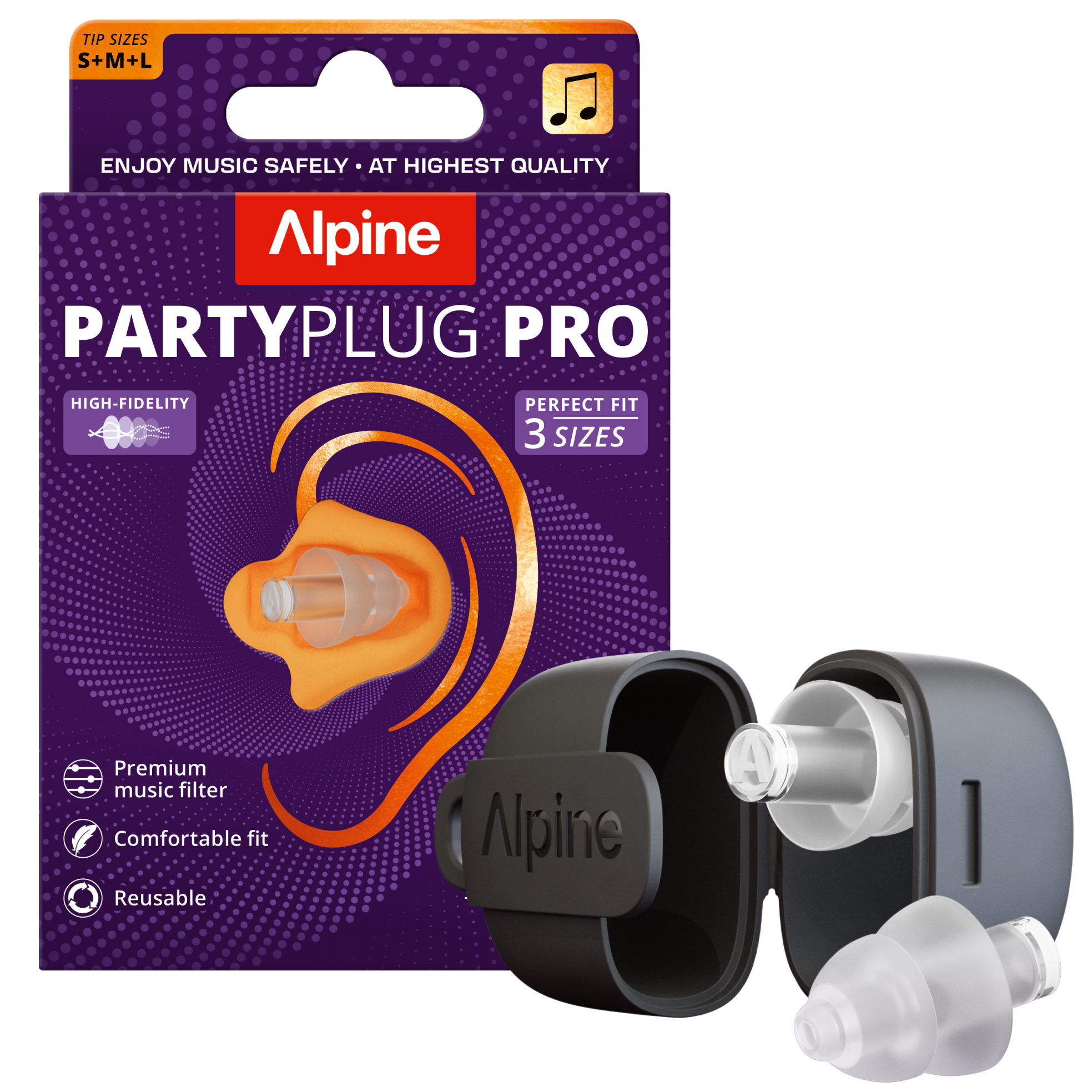 Partyplug Pro 2025 ørepropper   Transparent fra Alpine