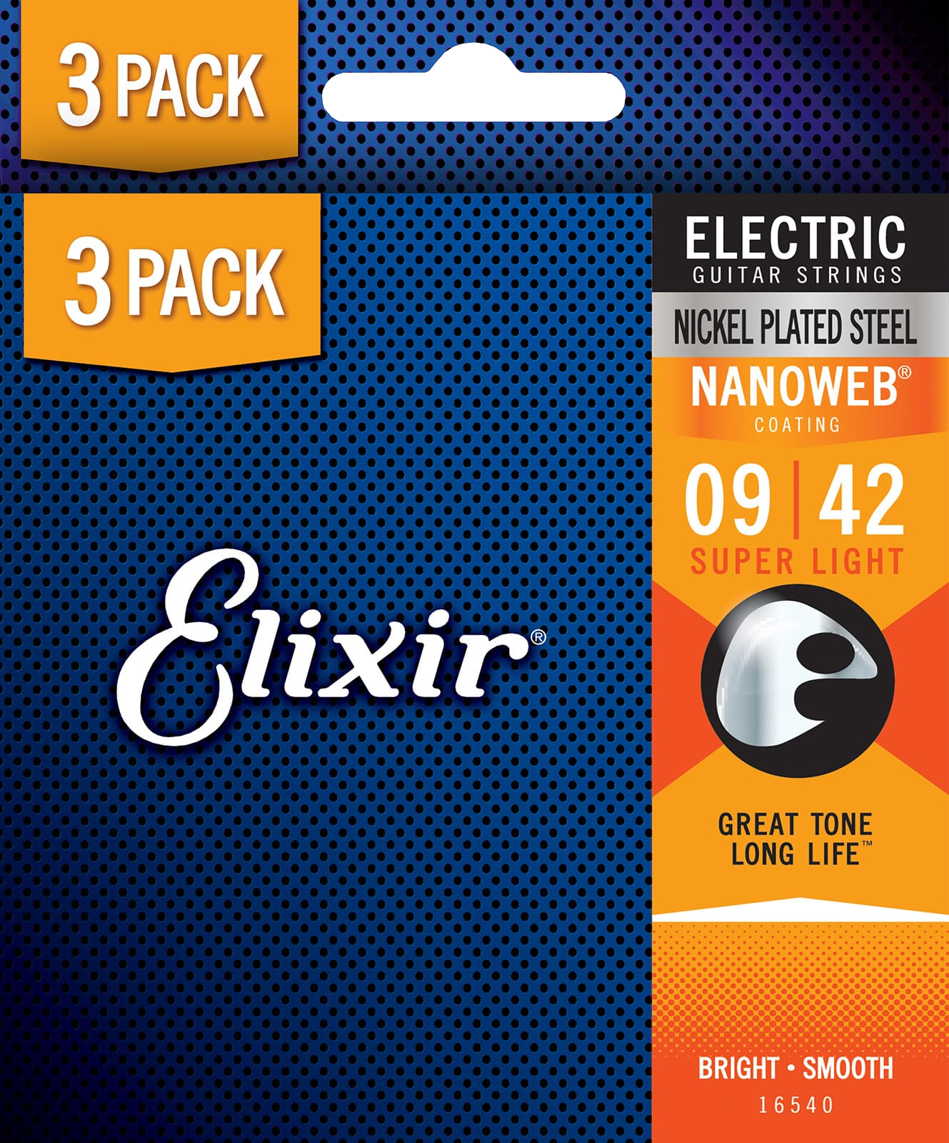 Nanoweb   El Guitar Strenge 009 042 Super Light   3 Pack fra Elixir