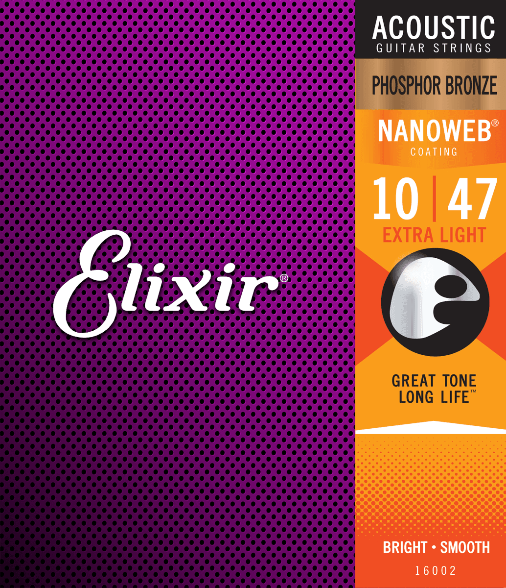Nanoweb Phosphor Bronze   Western Strenge 010 047 Extra Light fra Elixir