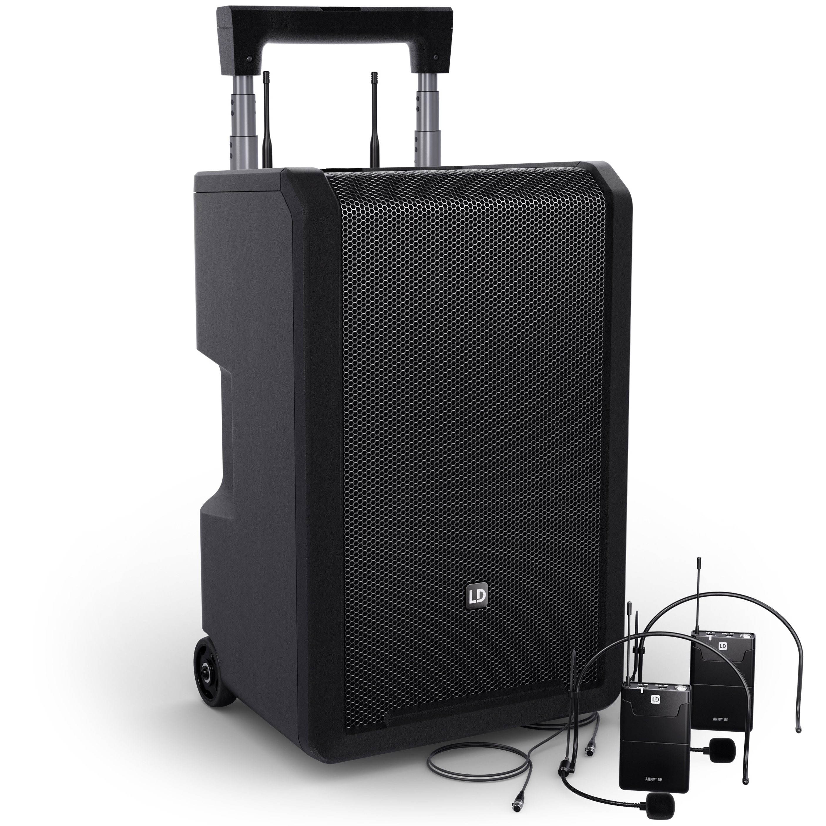 Anny 10 Bph 2   Batteri Højttaler Med 2 X Trådløs Headset B5 (584   608 Mhz) fra Ld Systems