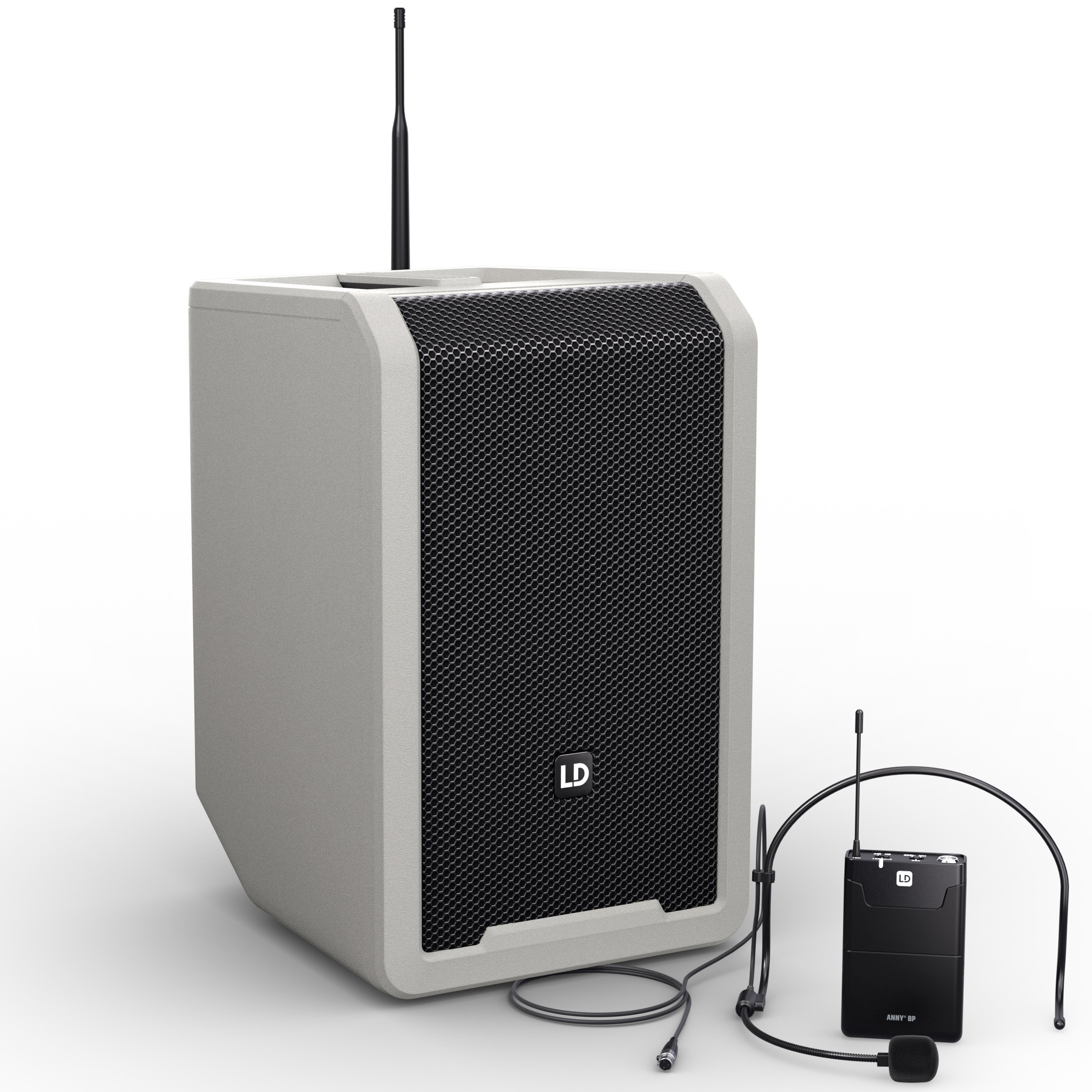 Anny 8 Bph   Batteri Højttaler Med Trådløs Headset   Grå B5 (584   608 Mhz) fra Ld Systems
