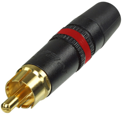 Nys373 2 Rca Han Rød Kabelstik   Sort fra Neutrik
