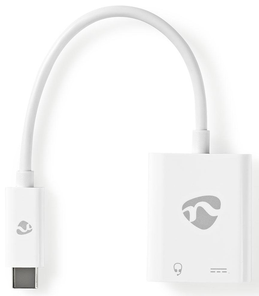 Usb C Til Minijack + Usb C Adapter Kabel   Hvid fra Nedis