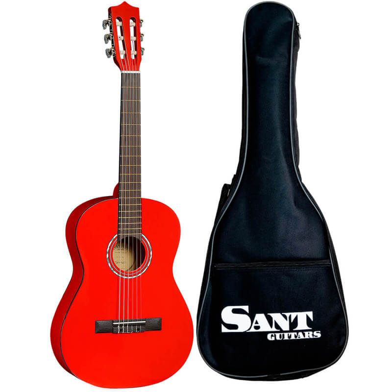 Cj 36 Rd   3 4 Spansk Børne Guitar   Rød fra Sant Guitars