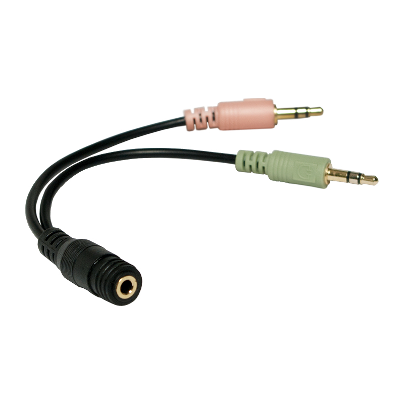 Ca0020   Minijack Headset Adapter Kabel   Sort fra Logilink
