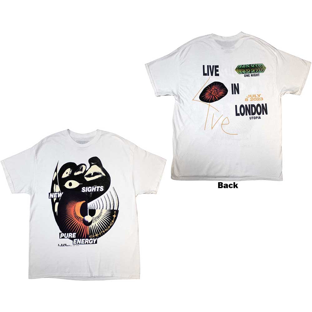 Travis Scott Unisex T Shirt: Summer Run 2023 London (limited Edition Ex Tour) (large)