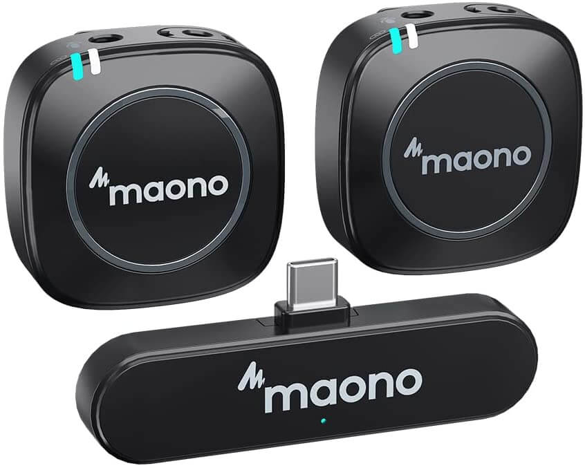 Wm820 C2 (tx + Tx + Rx) Dual Wireless Mikrofon Kit Usb C fra Maono
