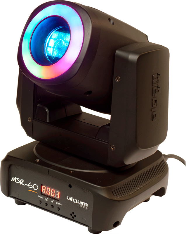 Msr60 Led Spot Movinghead 60w Med Led Ring 12x0,5w fra Algam Lighting