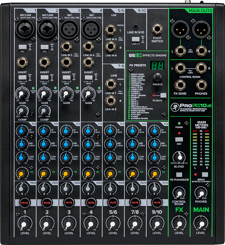 Profx10v3   10 Kanals Mixer Med Fx Og Usb fra Mackie
